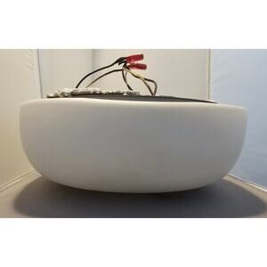 Vintage/Mid Century 3-Lamp 12" Dome Ceiling Light Fixture w/Frosted Glass Lens